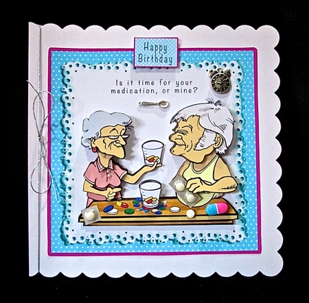 Is It Time For Your Medication Or Mine - Decoupage by Cynthia Massey