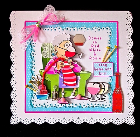 Stay Home And Knit - Decoupage by Cynthia Massey