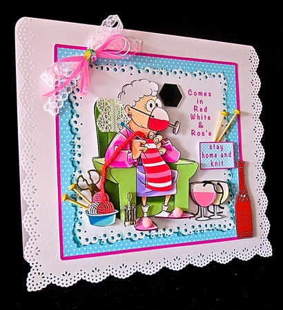 Stay Home And Knit - Decoupage by Cynthia Massey