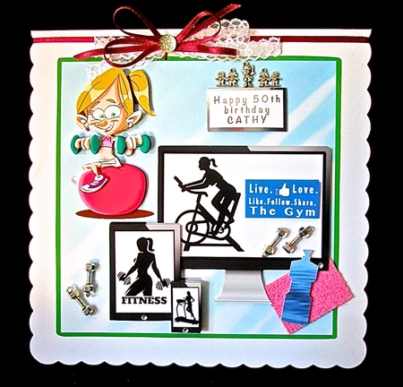 Gym Girl - Open The Gyms - Decoupage by Cynthia Massey