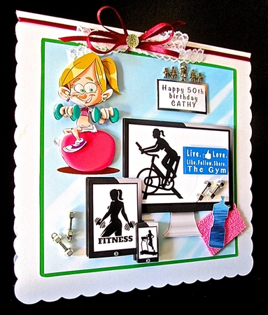 Gym Girl - Open The Gyms - Decoupage by Cynthia Massey