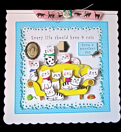 Every Life Should Have 9 Cats - Decoupage by Cynthia Massey