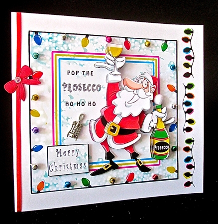 Pop The Prosecco Ho Ho Ho - Decoupage by Cynthia Massey