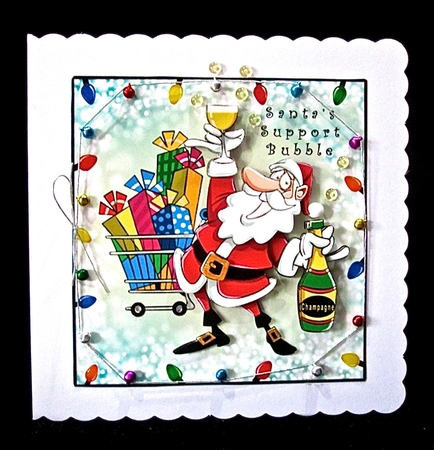 Santas Support Bubble - Decoupage by Cynthia Massey