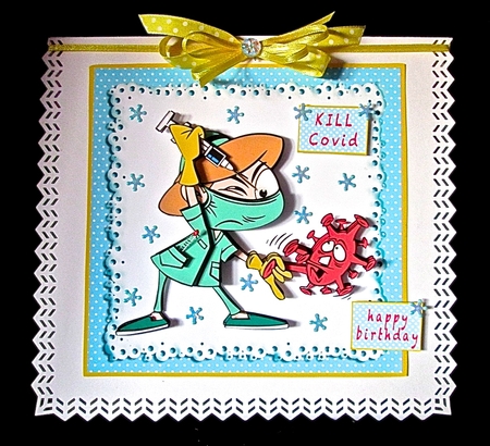 KILL Covid - Decoupage by Cynthia Massey