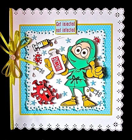 Get Injected Not Infected - Decoupage by Cynthia Massey
