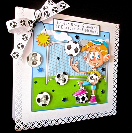 Football Boy - Decoupage by Cynthia Massey
