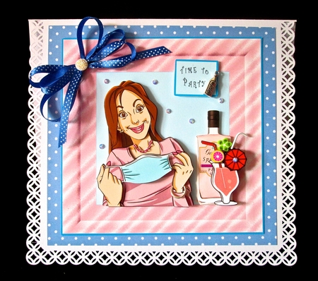Time To Party Female - Decoupage by Cynthia Massey