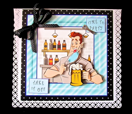 Time To Party Male - Decoupage by Cynthia Massey