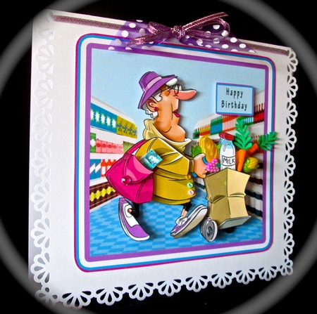 Supermarket Shopper - Decoupage by Cynthia Massey