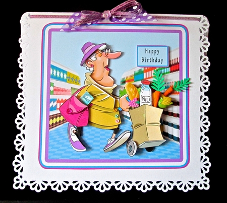 Supermarket Shopper - Decoupage by Cynthia Massey