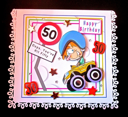 Oops Youve Hit Fifty - Decoupage by Cynthia Massey