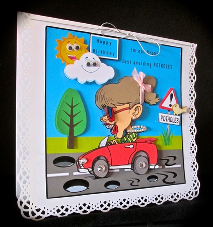 Im not Drunk, Just Avoiding PotHoles - Decoupage by Cynthia Massey