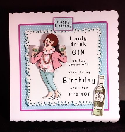 I Only Drink Gin - Decoupage by Cynthia Massey