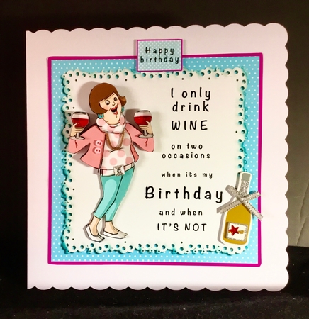 I Only Drink Wine - Decoupage by Cynthia Massey