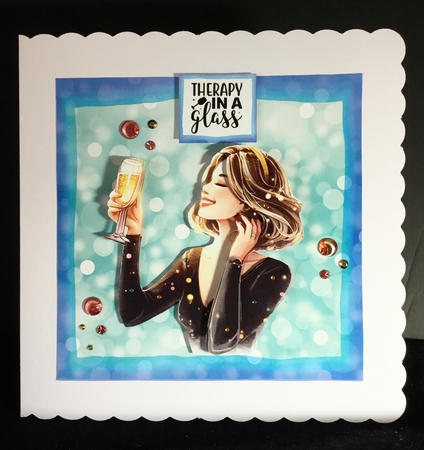 Therapy In A Glass - Decoupage by Cynthia Massey