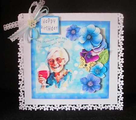 I Improve With Wine - Decoupage by Cynthia Massey