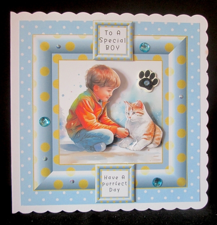 Purrfect Day Boy - Decoupage by Cynthia Massey