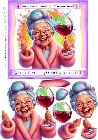Wine O Clock Nan 2 by Cynthia Massey