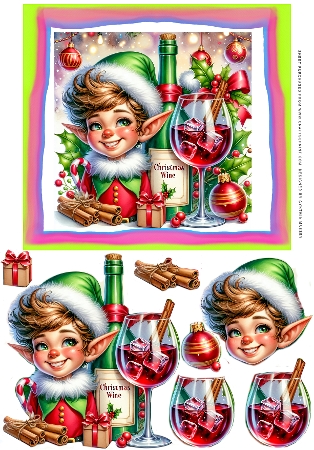 Christmas Wine - Illustrations for Cards, Mini kits & Designers by Cynthia Massey