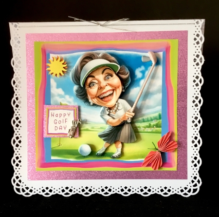 Happy Golf Day Female-Decoupage by Cynthia Massey