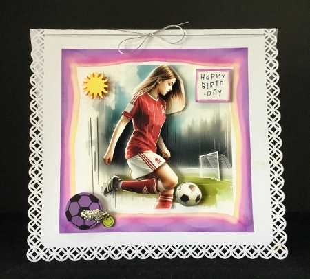 Football Soccer Female - Decoupage by Cynthia Massey