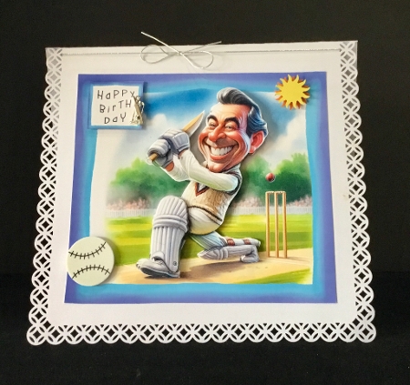 Happy Batsman - Decoupage by Cynthia Massey