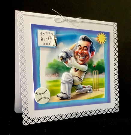 Happy Batsman - Decoupage by Cynthia Massey