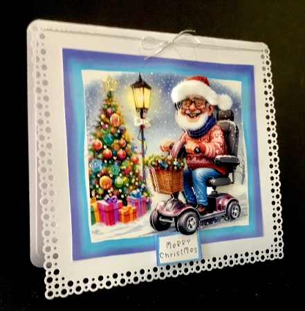 Christmas Scooter Male - Decoupage by Cynthia Massey