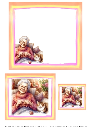 Grandmother Knitting by Cynthia Massey