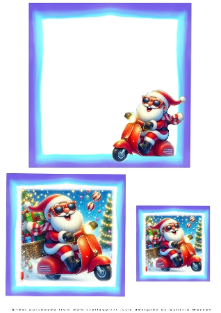 Santas Ride - CARD FRONTS by Cynthia Massey