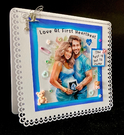 Love At First Heartbeat - Decoupage by Cynthia Massey
