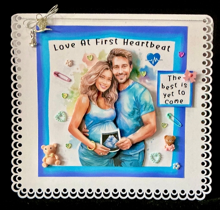 Love At First Heartbeat - Decoupage by Cynthia Massey