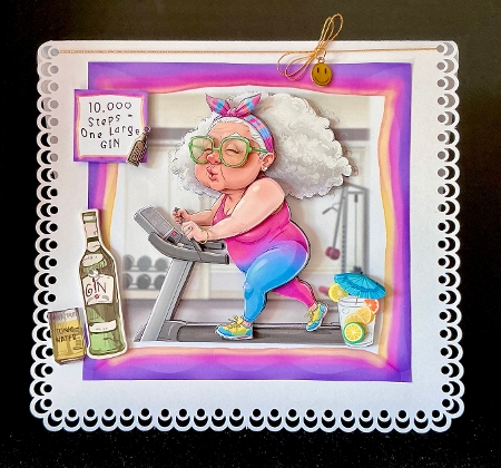 10,000 steps = One Large Gin - Decoupage by Cynthia Massey