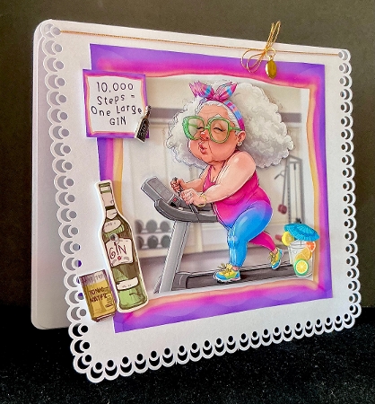 10,000 steps = One Large Gin - Decoupage by Cynthia Massey