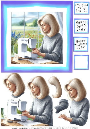 Lady Sewing by Cynthia Massey