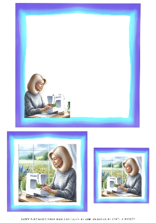 Lady Sewing by Cynthia Massey