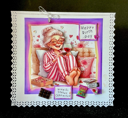 Wine-Fi Status: Connected (2) -Decoupage by Cynthia Massey