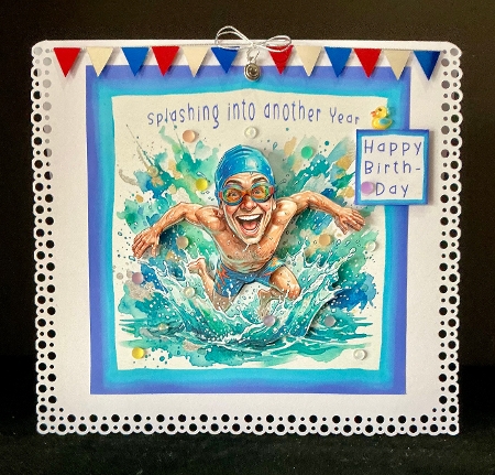 Swimming into another Year - Decoupage by Cynthia Massey
