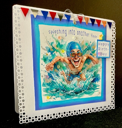 Swimming into another Year - Decoupage by Cynthia Massey