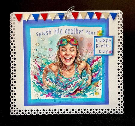 Swimming Into Another Year Female - Decoupage by Cynthia Massey