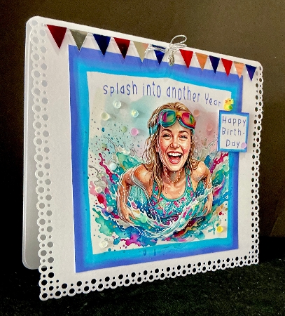 Swimming Into Another Year Female - Decoupage by Cynthia Massey