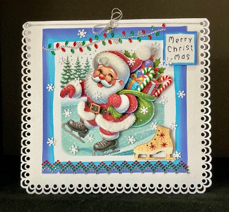 Santa On Ice - Decoupage by Cynthia Massey