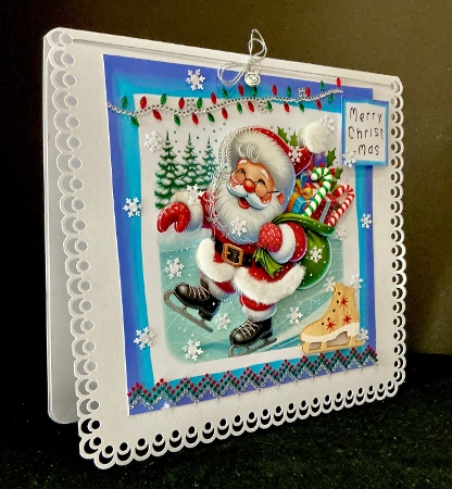 Santa On Ice - Decoupage by Cynthia Massey