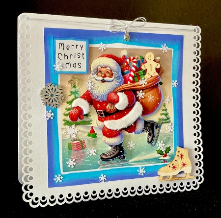 Santa On Ice 2 - Decoupage by Cynthia Massey
