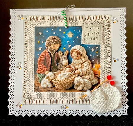Knitted Nativity - Decoupage by Cynthia Massey