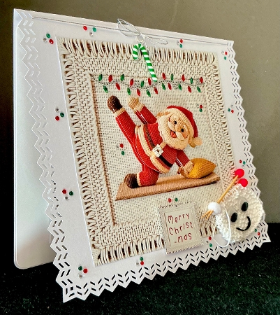 Knitted Keep Fit Santa - Decoupage by Cynthia Massey