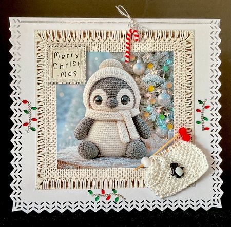 Knitted Penguin - Decoupage by Cynthia Massey
