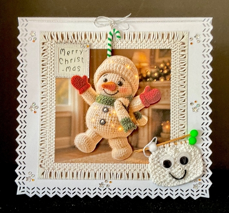 Knitted Snowman - Decoupage by Cynthia Massey