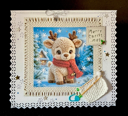 Knitted Reindeer 1 - Decoupage by Cynthia Massey